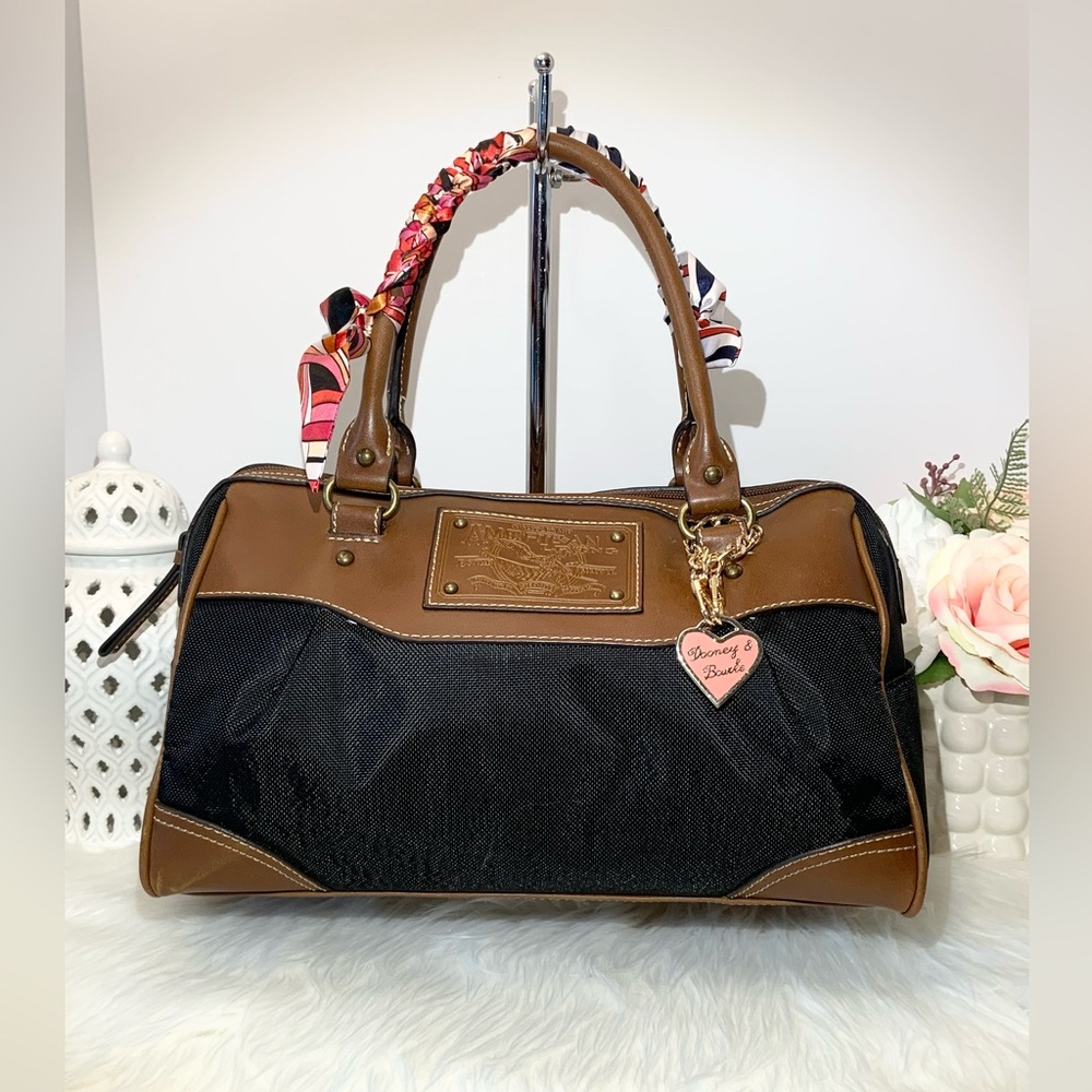 American Living Satchel Bag with Dooney & Bourke Charm & Handle Twillies EUC